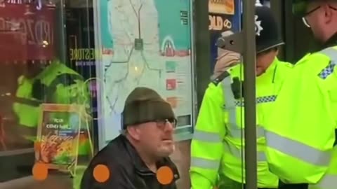 Old pensioner arrested by six British police officers for causing anxiety to someone.