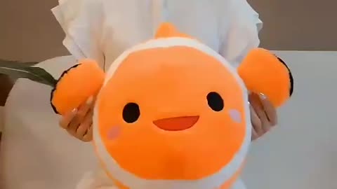 Yangzhou new sunrise manufacture soft plush clown fish doll bolster stuffed goldfish sea animal