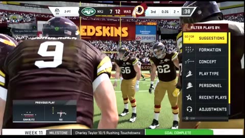 1965 REDSKINS VS Madden 20 I Franchise SEASON 1 WEEK 11 REDSKINS VS New York Jets