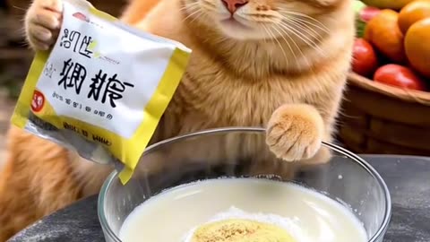 The cat master is making cashew shrimp stir-fry today.#cat #animals #funnycats