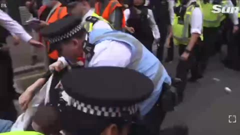 Around 400 counter protesters were. led by Stand Up To Racism