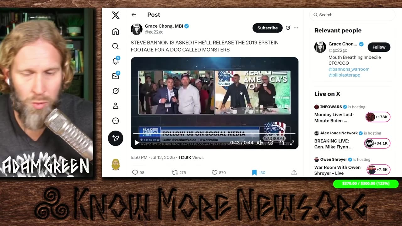 Mike Bannon questioned on his unreleased documentary Monsters linking elites & intelligence▮Know More News