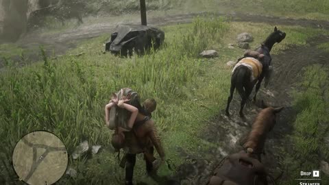 Randomly saving a lady in distress.