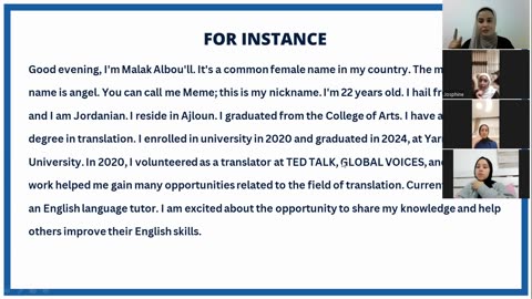 Give an advanced self-introduction(2)