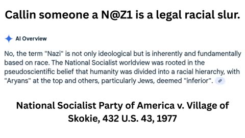 Callin someone a N@Z1 is a LEGAL racial slur, UNLESS #charliekirk