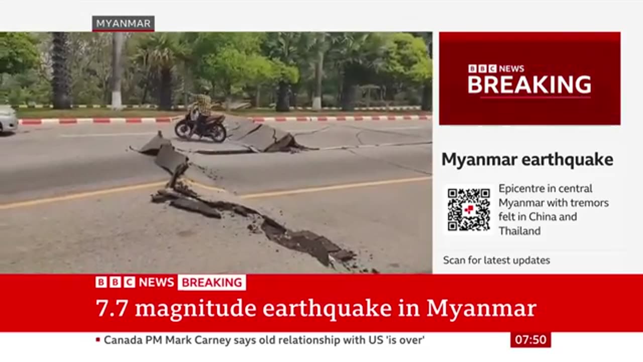 Magnitude 7.7 earthquake hits Myanmar with damage reported in bankok