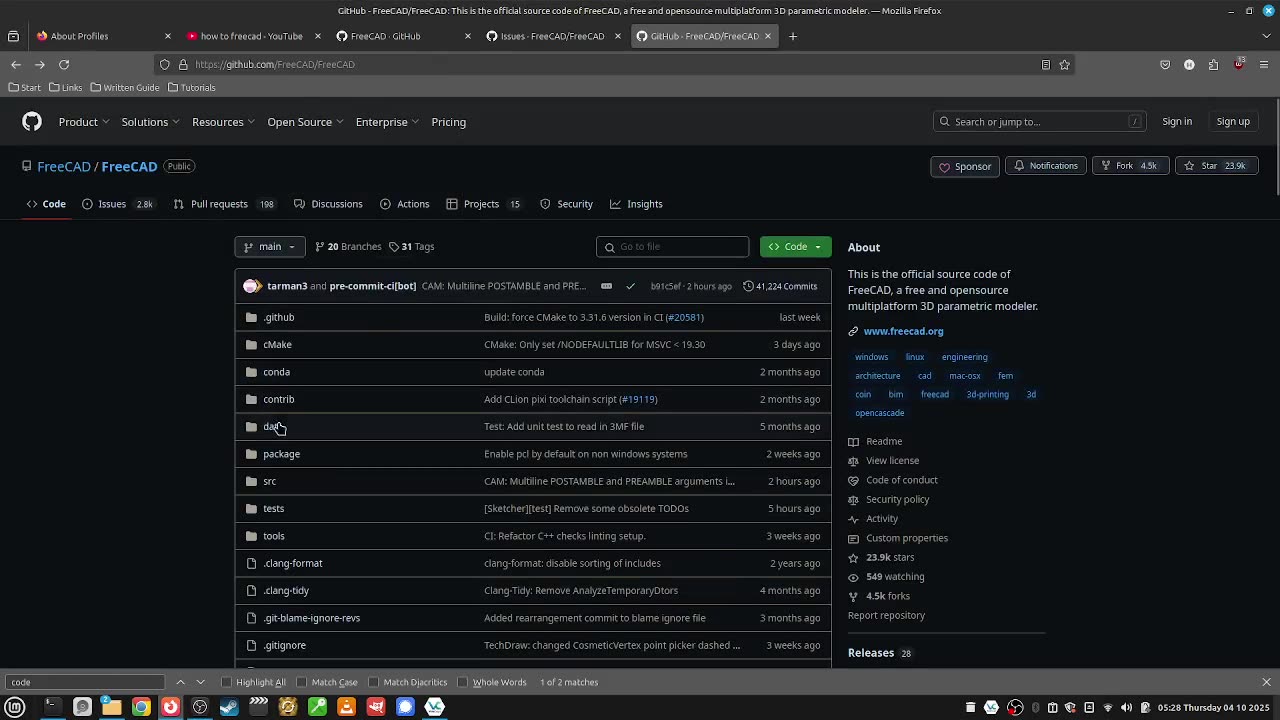 5_what is the freecad github?