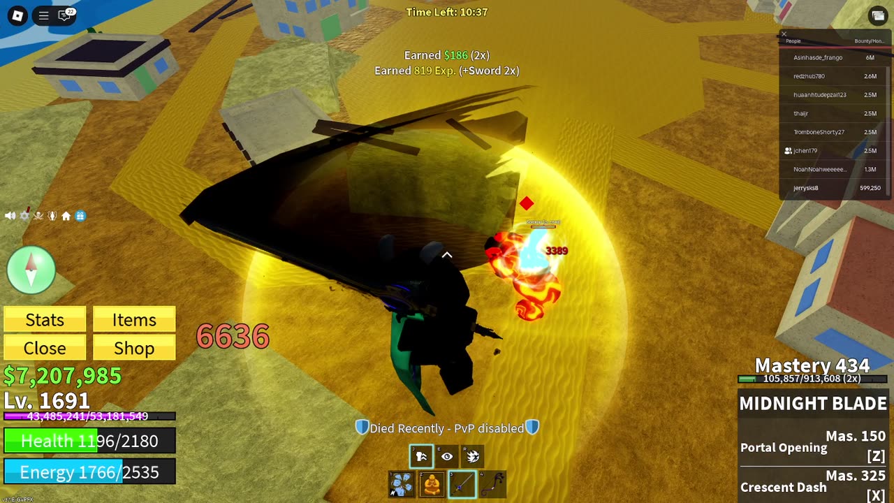 Playing Blox Fruits in Roblox - (No Commentary).