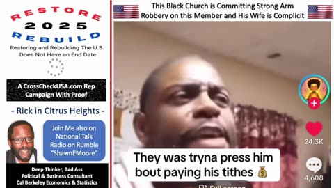 This Black Church is Committing Strong Arm Robbery on this Member and His Wife is Complicit