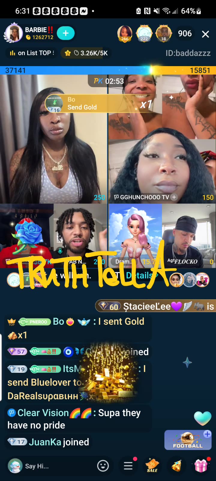 MRS. LATENIGHT BARBIE LIT SOLO LIVE & TEAM PK