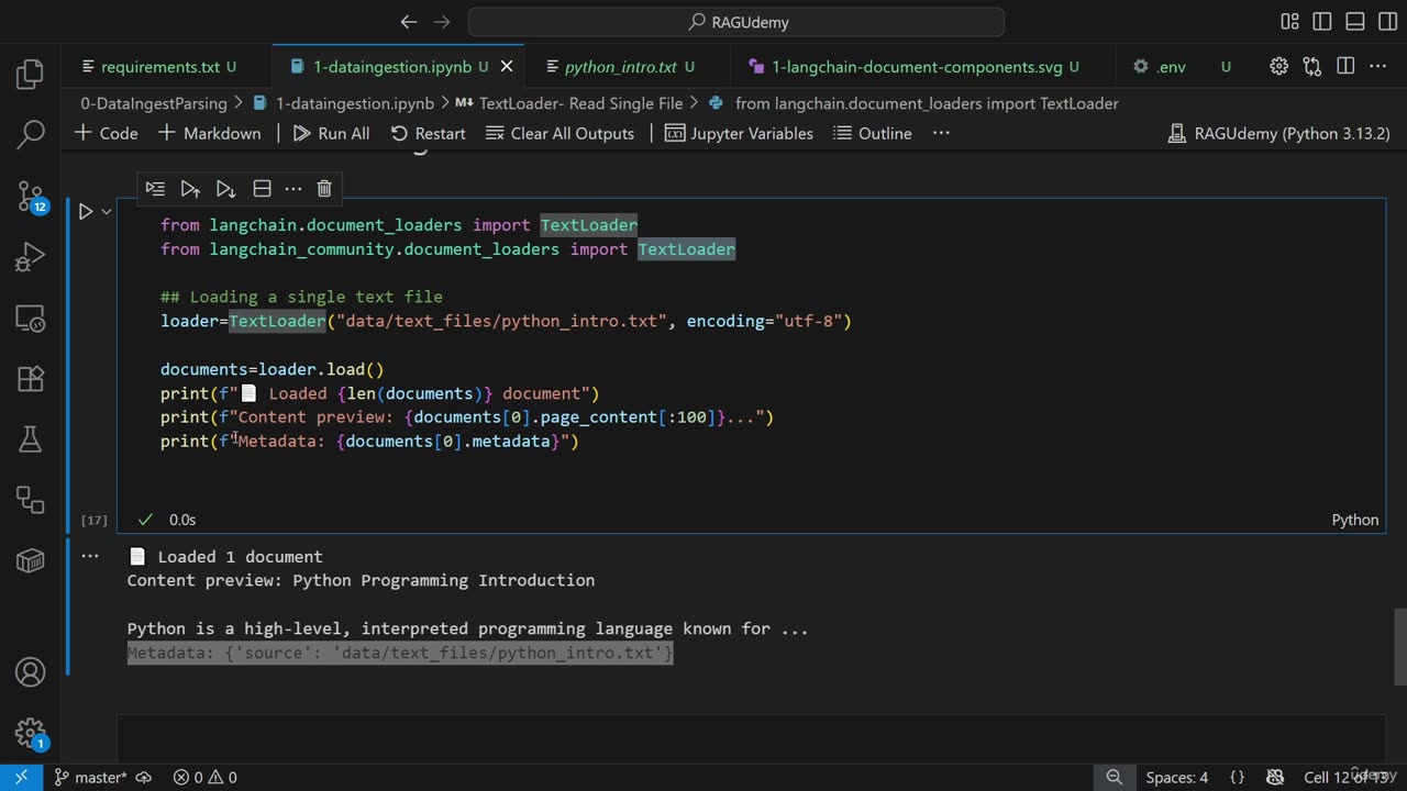 11KN - Ingesting And Parsing Text Data Using Document Load