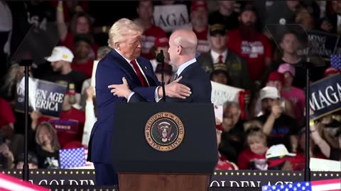President Trump brings Deputy Chief of Staff Stephen Miller on stage at 100th day in office rally