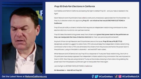Key Dates in Fight to Defeat Prop 50! Newsom’s Corrupt Redistricting Scheme
