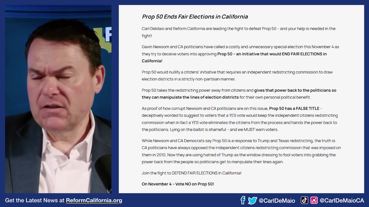 Key Dates in Fight to Defeat Prop 50! Newsom’s Corrupt Redistricting Scheme