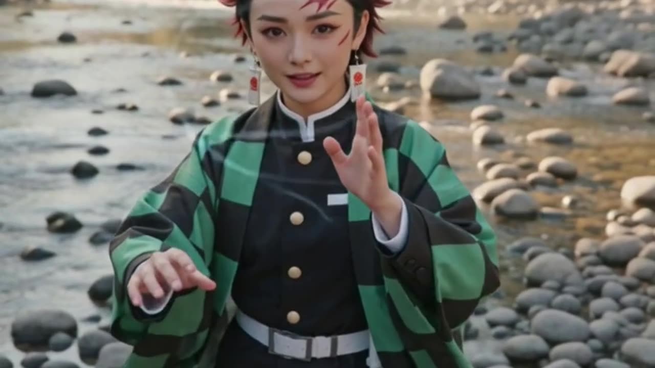 Live Action Demon Slayer AI | Tanjiro, Nezuko & Inosuke Transformation with Original Music. #ai