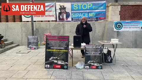 Cagliari Sit-In: Diciamo NO alla spese Militari - Giacomo Meloni segretario della CSS