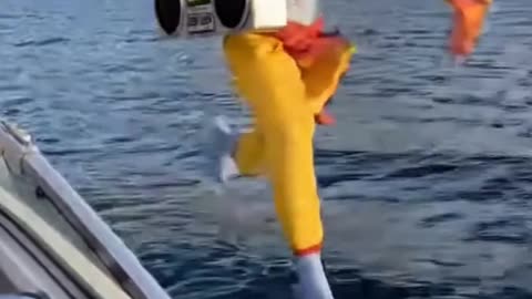 lord krishna running in water