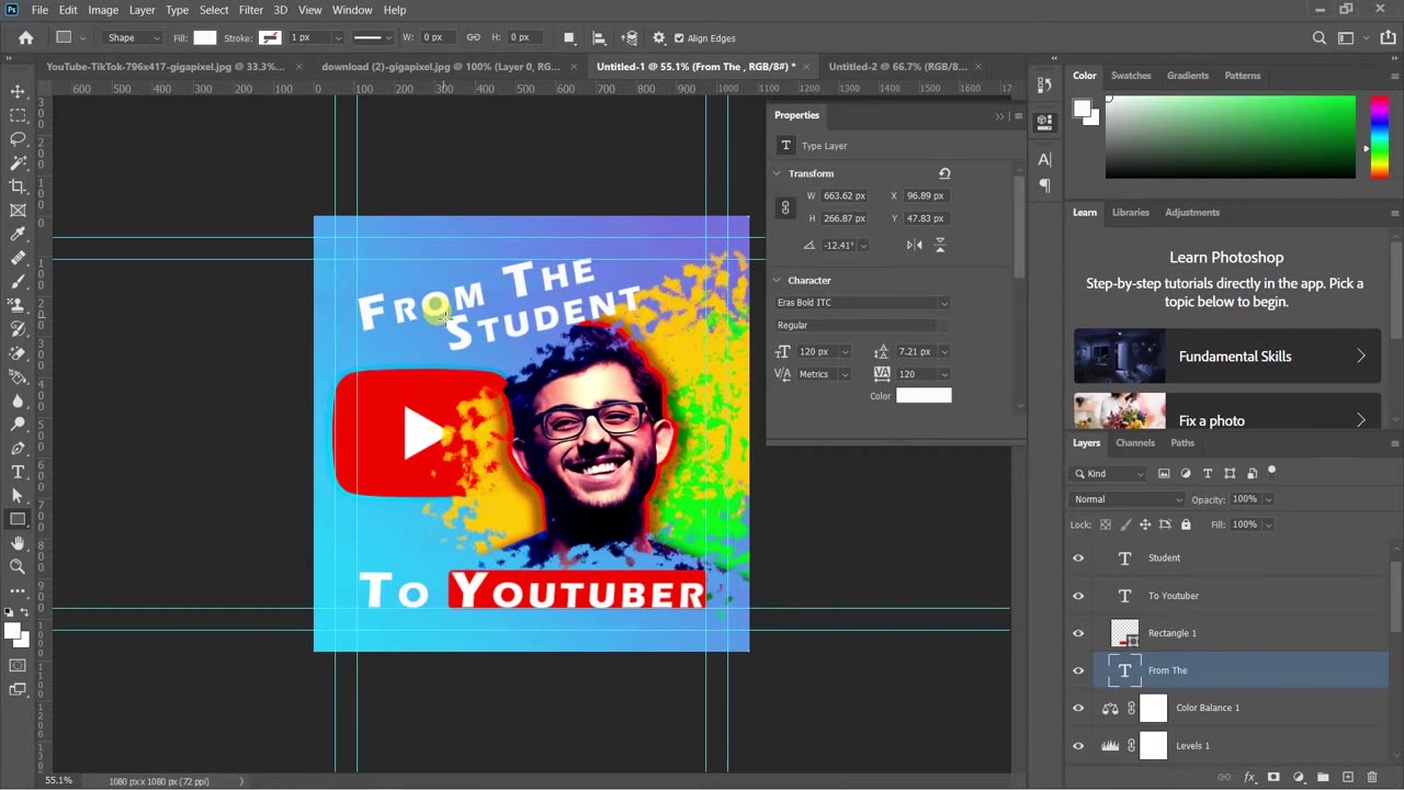 🎨 Master Clipping Masks in Photoshop – Easy & Powerful Thumbnail Design Trick! 🔥✨