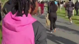 More footage is coming out of hundreds of Africans hunting down a lone Irish kid.