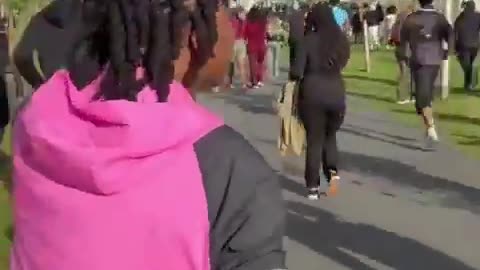 More footage is coming out of hundreds of Africans hunting down a lone Irish kid.