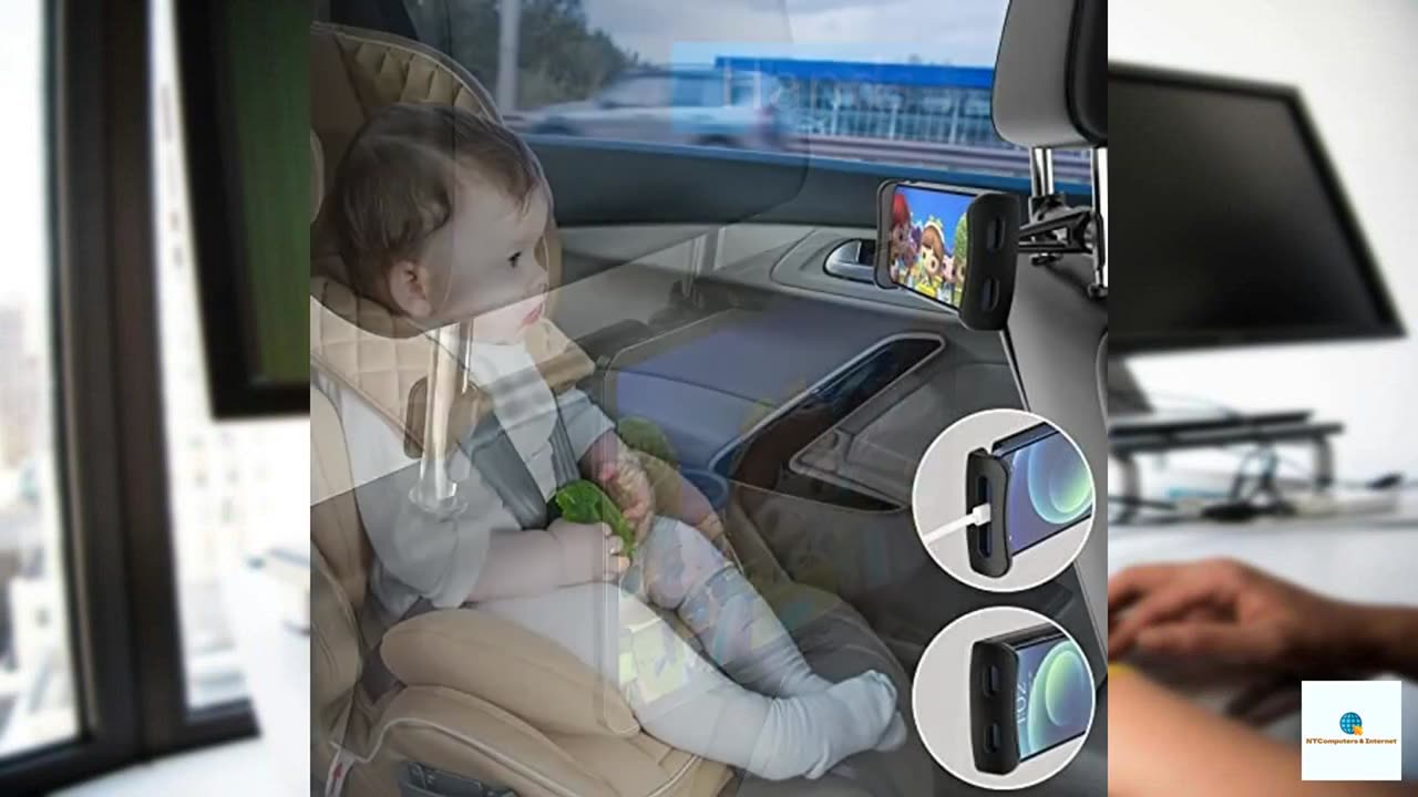 Uniwit Car Headrest Backseat Mount,Phone/Tablet Car Mount, Adjustable Devices Holder for 4