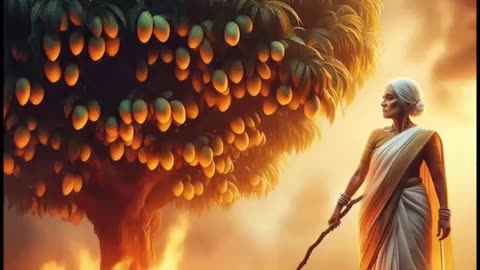 Farmer and the pigeon find a golden pot from which a mango plant grows 😭 #ai​ #pigeon​ #farmer​