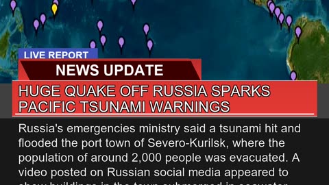 Huge Quake Off Russia Sparks Pacific Tsunami Warni