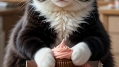 🧁 The Cupcake Catastrophe! 🎂🐱 A Chubby Cat’s Baking Surprise 🎉