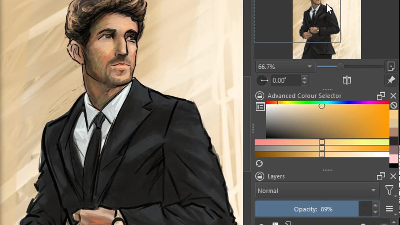 Man in suit - Krita sketch