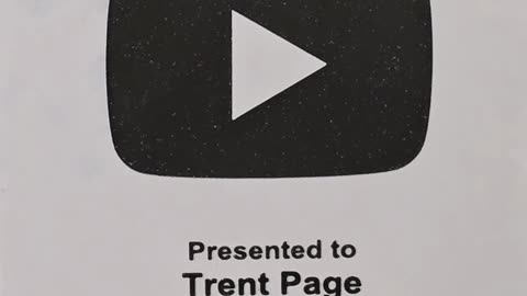 Trent Page's Youtube Plaque.