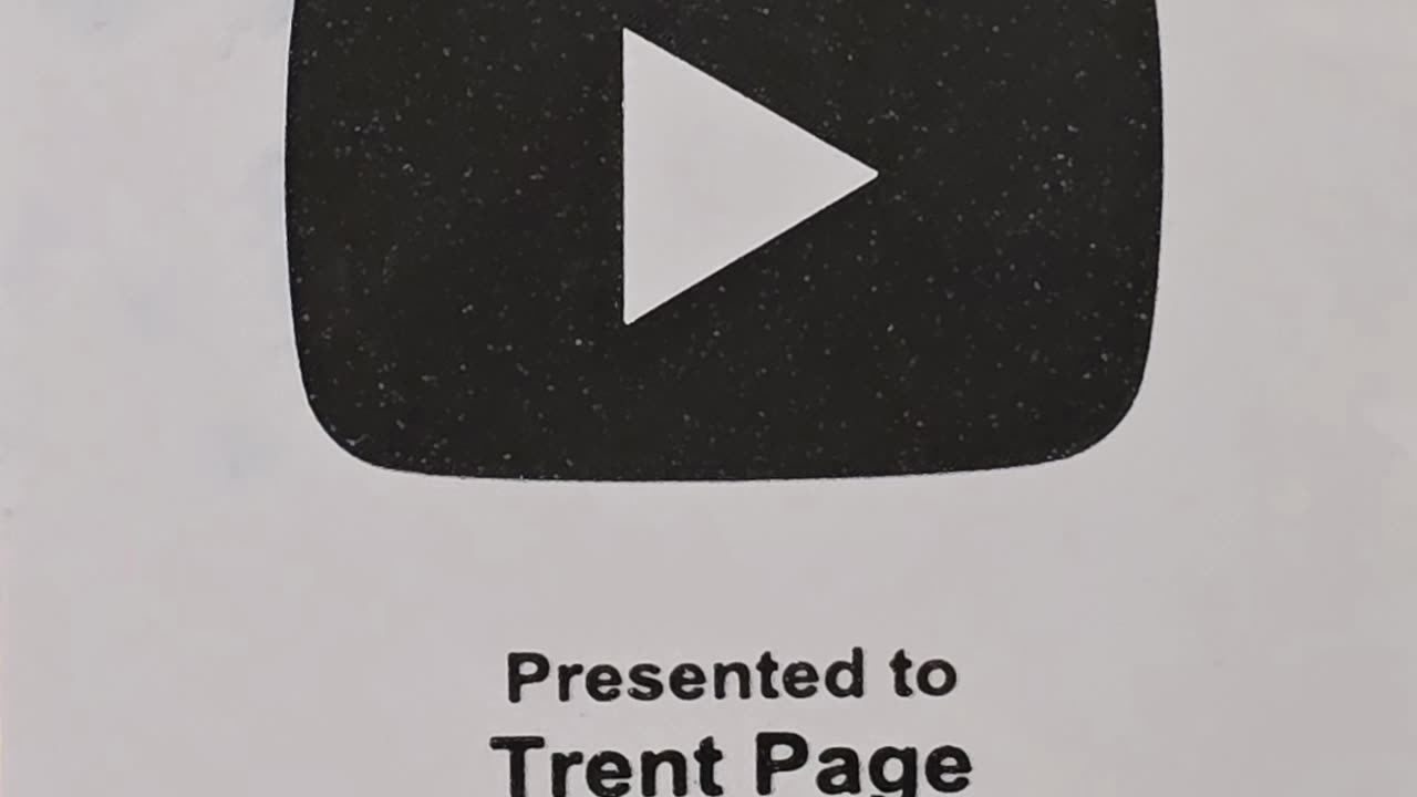 Trent Page's Youtube Plaque.