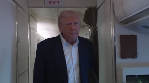 President Trump Gaggles with the Press on Air Force One, May 04, 2025