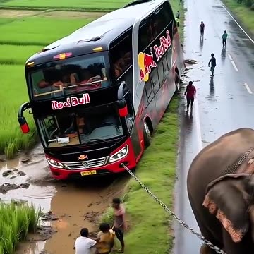 Elephant’s mission today, save the nyungsep bus