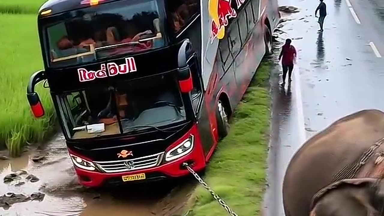 Elephant’s mission today, save the nyungsep bus