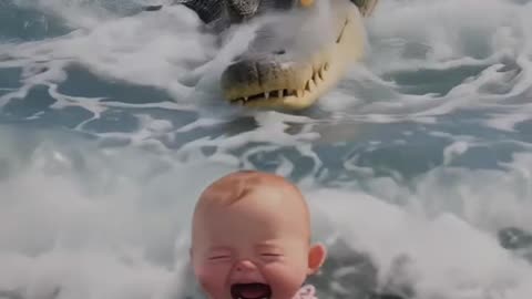 Cat saved child life from crocodile fight 😱😱