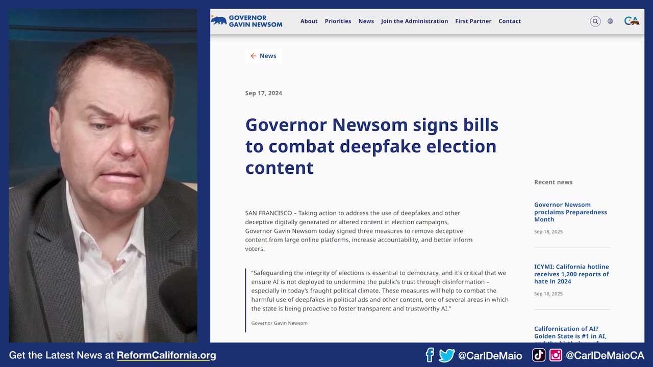 Newsom’s Free Speech Hypocrisy!