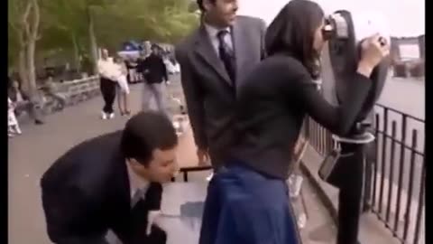 Jimmy Kimmel Objectifying A Woman by Pretending to Grope Her in public