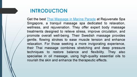 Get the best Thai Massage in Marine Parade