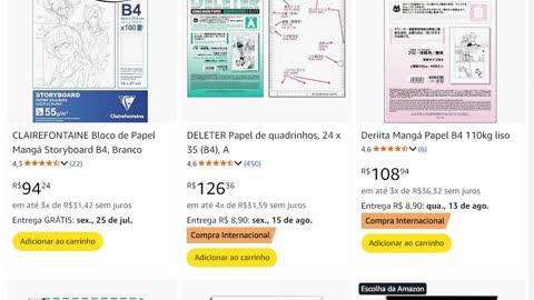 CLAIREFONTAINE Bloco de Papel Mangá Storyboard B4, Branco