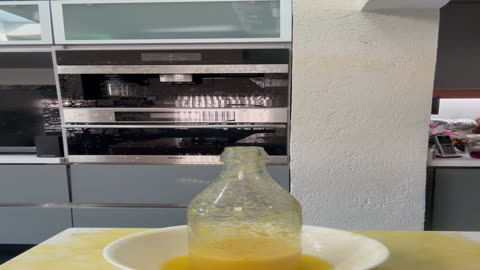 Explosive Opening Of Fermented Mango Smoothie