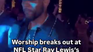 DEVELOPING NFL legend Ray Lewis 50th birthday party here in Miami broke out in Christian worship.