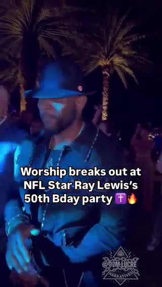 DEVELOPING NFL legend Ray Lewis 50th birthday party here in Miami broke out in Christian worship.