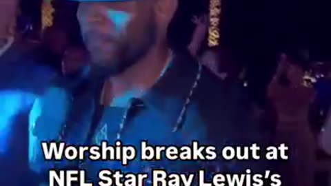 DEVELOPING NFL legend Ray Lewis 50th birthday party here in Miami broke out in Christian worship.