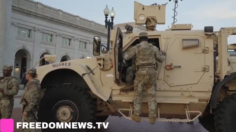 Protestors yell bizarre slogans at National Guard soldiers in Washington, D.C.