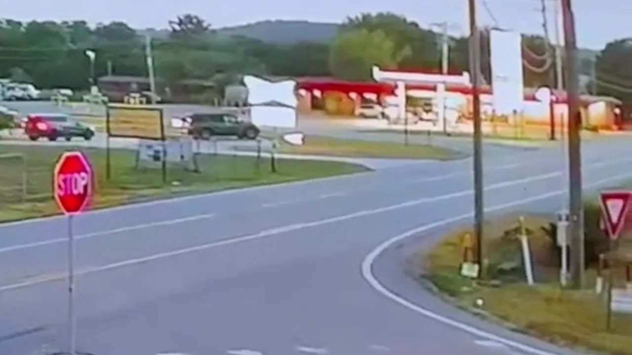 WATCH: Driver Goes "Airborne" Into Eagle Bank Building In Rose Bud, Arkansas