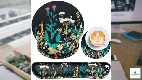Mouse Pad with Wrist Rest Set, Qomolama 3-in-1 Wrist Support Mouse Pad Set, Gaming Mousepa