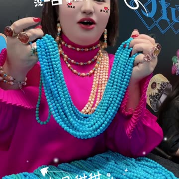 250610-7 Sleeping Beauty Turquoise Bead Strand: Wear Glacier Blue in Daily Style