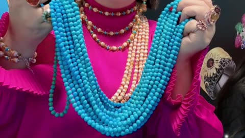 250610-7 Sleeping Beauty Turquoise Bead Strand: Wear Glacier Blue in Daily Style