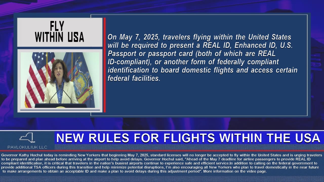 New rules for flights within the US