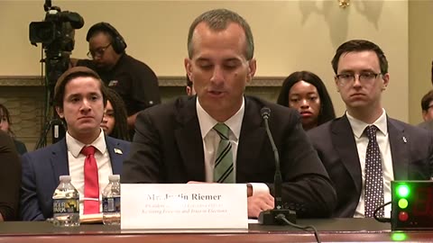 Mr. Justin Riemer delivers opening remarks at voter list maintenance hearing